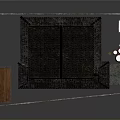 Traditional Building With Black Tile Roof Wooden Structure And Enclosure Wall Design