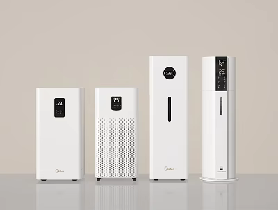 Modern White Household Appliances With Various Designs Digital Display And Sleek Style For Home Use 3d model