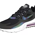 Black Mesh Upper Sneakers With White Sole And Colorful Reflective Details