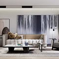 Modern sofa coffee table combination 3d model