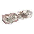 Soft Pink And White Kids Bed With Plush Headboard Pillows And Cozy Blanket