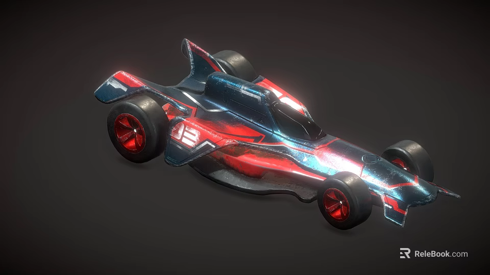 Futuristic Race Car With Streamlined Design Red Black Color And Aerodynamic Features 3d model 