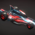 Futuristic Race Car With Streamlined Design Red Black Color And Aerodynamic Features