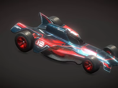 Futuristic Race Car With Streamlined Design Red Black Color And Aerodynamic Features 3d model