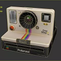 Polaroid One Step SE Instant Camera With Pink Body And Rainbow Stripe Digital Device