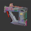 Futuristic Sci-Fi Weapon Silver And Red Body With Modern Design Grip And Number 27 Detail
