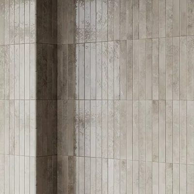Modern Gray Tile Wall Component With Vertical Stripe Texture And Smooth Finish 3d model