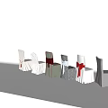 Decorative Dining Chairs With Red Blue Bows And White Chair Covers Design