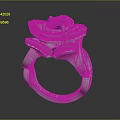 Elegant Blue Gemstone Ring With Diamond Accents And Floral Design Setting 3d model