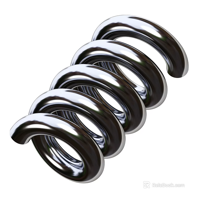 Industrial Equipment Metal Coil Spring With Stainless Steel For Machinery Applications 3d model 