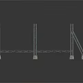 Modern Metal Building Truss Structure Featuring Three Arch Frames And Supports
