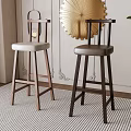 Modern Stylish Bar Stools With Wooden Frames And Upholstered Seats In Different Colors