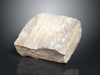 Ancient Stone and Wood Carving Artifact With HAN DYNASTY Inscribed Text 3d model