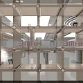 Bright Modern Electronics Store Interior With Shelves Mobile Phones Central Display Tables And White Pillars