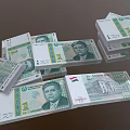 Neatly Stacked Various Denomination Banknotes with Clear Design and Crisp Texture