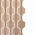 Decorative Room Divider With Modern Geometric Copper Hollow Pattern Design
