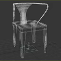 Modern Black Metal Frame Single Chair With Brown Wooden Slat Seat