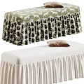 Elegant Linen Fabric Sofa Bench With Ruffled Skirt Cover For Living Room Bedroom Home Decoration