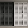Modern Wardrobe With Louvered Doors In Black And White Colors
