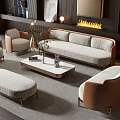 Modern sofa coffee table combination 3d model