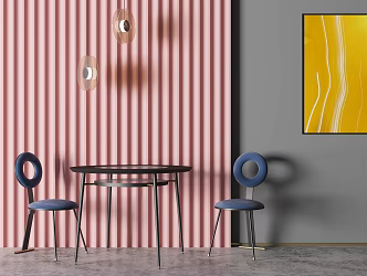 Modern table and chair combination color home 3d model