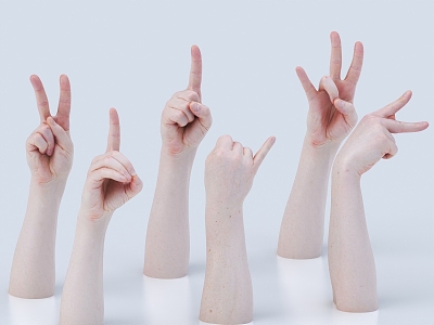 gesture palm finger hand shape 3d model