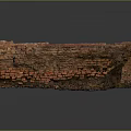 Vintage Weathered Red Brick Wall Structure With Varied Color Bricks And Base Foundation