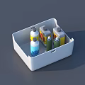 Practical Hardware Tools Storage Tray With Various Colored Bottles And Organized Design 3d model