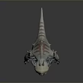 Mythical Creature Character With Silver Skin Multiple Spikes Sharp Teeth And Red Claws 3d model