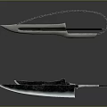 Modern Tactical Weapons Featuring Chain Blade Dagger Cleaver And Sharp Black Blades 3d model