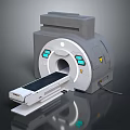 Advanced CT Scanner With Circular Aperture Blue Indicator Lights And Sliding Table