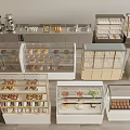 Modern Bread Display Rack Bread Refrigerated Container Bread Shelf Dessert Shop Shelf Bakery Kitchen Equipment 3d model