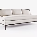 Modern Beige Multi Seat Sofa With Dark Frame And Comfortable Cushions 3d model