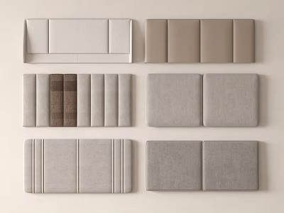 Upholstered Wall Panels In Various Styles And Tones 3d model