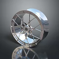 Silver Car Tire With Alloy Wheel Spoke Design Smooth Surface And Reflective Shine