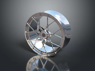 Silver Car Tire With Alloy Wheel Spoke Design Smooth Surface And Reflective Shine 3d model
