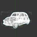 Vintage White Small Car With Classic Retro Exterior Design And Look