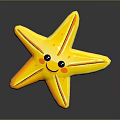 Cute Yellow Starfish Plush Toy Featuring Smiling Face And Black Eyes