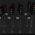 Durable Outdoor Lights Featuring Traffic Lights With Metal Poles And Stable Bases