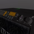 Black CMD Speaker With Top Control Panel And Textured Front Logo Design 3d model