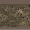 Rugged Mountainous Landscape With Winding River And Rocky Peaks Across Vast Terrain