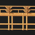 Ancient Architecture Wooden Structural Components Including Roof Brackets Columns Beams and Decorative Parts