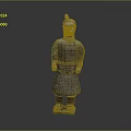 Ancient Chinese Terracotta Warrior Statue With Armor Traditional Attire And Standing Pose