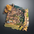 Mountain Terrain Natural Scenery With Vegetation Covered Hills Grassland And Blue Water Features
