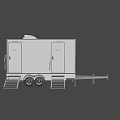 White Mobile Service Trailer with Service Menu Doors Two Side Stairs and Dual Wheels