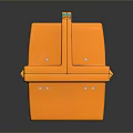 Orange Home First Aid Kit with Red Cross Symbol Yellow Straps and Green Buttons