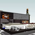 Iconic Tower Commercial Street With Modern Design Billboards And Retail Stores