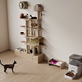 Modern Cat Climbing Rack Cat Climbing Cabinet Pet Feeding Machine 3d model