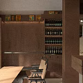Cozy Bar Featuring Wooden Awning Glass Facade Interior Lighting And Beer Keg