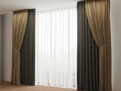 Modern Curtain Gauze Curtain Double Open Curtain model